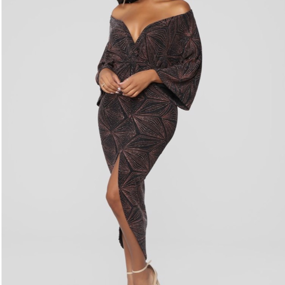 Come To Me Dress - Black/Copper